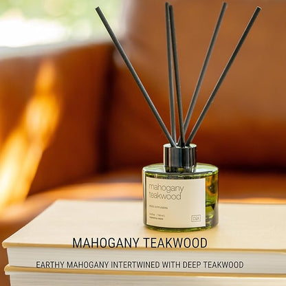 Craft & Kin Reed Diffuser Set Oakwood, Mahogany & Vetiver, Reed Diffusers for Home, Fragrance Diffuser Sticks, Oil Diffuser Sticks, Oil Diffuser with Sticks, Reed Diffuser for Men
