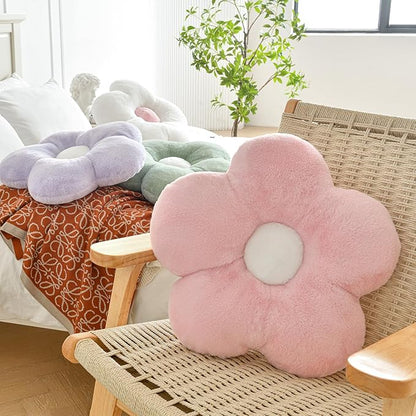 Pillows, Soft Flower Shaped Pillow with Home Decorative for Couch Chair Bed,Flower Floor Throw Pillows for Adults Bedroom Living Room (Pink, 19.6 Inches)