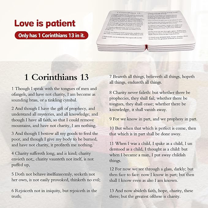 Bible Pillow Book Plush That Opens, Cozy Faith Bible Plushies, for Kids Adults Christian Gifts, Decoration for Bedrooms, Living Rooms (Red)