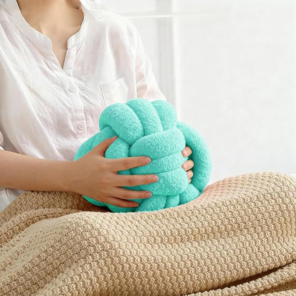 Knot Pillow Ball Plush - Decorative Throw Pillows for Bed Relieve Stress, Round Knot Cushion for Sofa Decor Pet Toy, Teal 8 inch