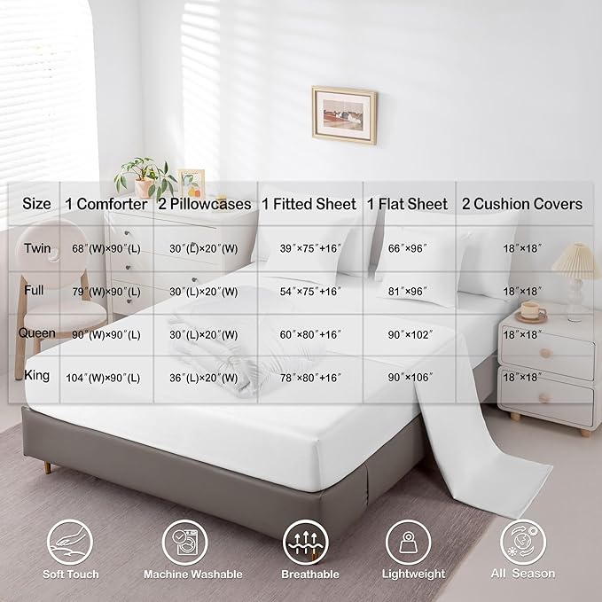 Erosebridal Flamingo Animal Girls Women Comforter Set Queen Size 7 Pieces | Kawaii Cute Bed in A Bag Romantic Bed Set Black Pink Bedding