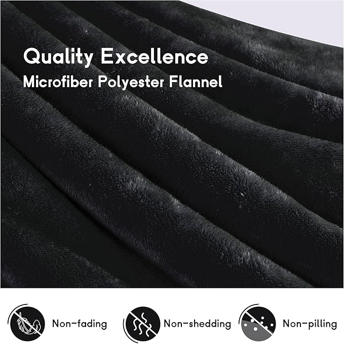 Heated Blanket Electric Blanket Full Size 72''x84'' with 9 Heating Levels, 1-10 Hour Auto Shut Off, Machine Washable, Flannel & Sherpa Soft Warming Blanket for Couch, Bed, Office - Black