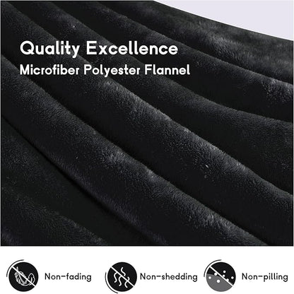 Heated Blanket Electric Blanket Full Size 72''x84'' with 9 Heating Levels, 1-10 Hour Auto Shut Off, Machine Washable, Flannel & Sherpa Soft Warming Blanket for Couch, Bed, Office - Black
