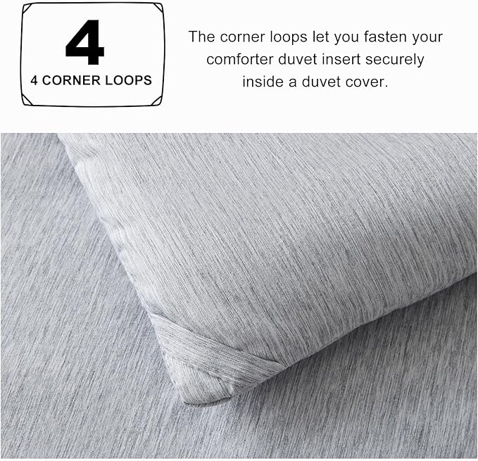 CozyLux King Size Comforter Set - 3 Pieces Light Grey Soft Luxury Cationic Dyeing Bedding Comforter for All Season, Light Gray Breathable Lightweight Fluffy Bed Set with 1 Comforter and 2 Pillow Shams