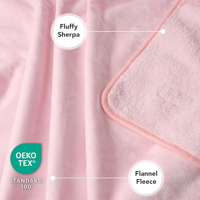 PetAmi Waterproof Dog Blanket for Extra Large Dogs, Pee Proof Pet Blanket for Bed Couch, Reversible Water Proof Blanket for Puppy Indoor Cat, Soft Dog Crate Cover Washable, Queen 90x90 Pink