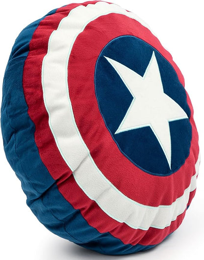 Jay Franco Marvel Avengers Captain America's Shield Shaped Decorative Pillow - Kids Super Soft Throw Plush Pillow - Measures 16 Inches (Official Marvel Product)