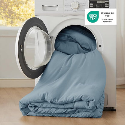 Bedsure Full Comforter Set, Dusty Blue Soft Prewashed Bedding for All Seasons, 3 Pieces GentleSoft™ Bed Set, 1 Lightweight Comforter (82"x86") and 2 Pillowcases (20"x26")