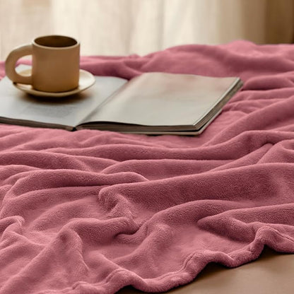 Bedsure GentleSoft Fleece Throw Blanket for Couch Dusty Rose - Lightweight Plush Fuzzy Cozy Soft Blankets and Throws for Sofa, 50x60 inches