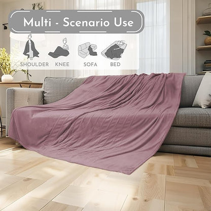 Electric Heated Blanket 84"x90" Queen Size Microplush Cover Blanket, 4 Heat Settings & 10 Hours Auto Off, Cozy & Warm for All Night, Machine Washable,Berry