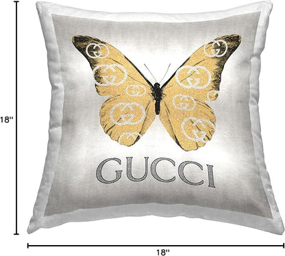 Stupell Industries Glam Fashion Butterfly Design by Madeline Blake Throw Pillow