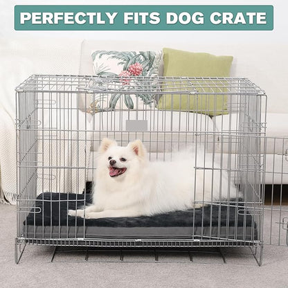 Vonabem Waterproof Small Dog Bed Crate Pad, 24 inch, Washable, Orthopedic, Anti-Slip Bottom, Cat Bed Kennel Pad, Dark Gray