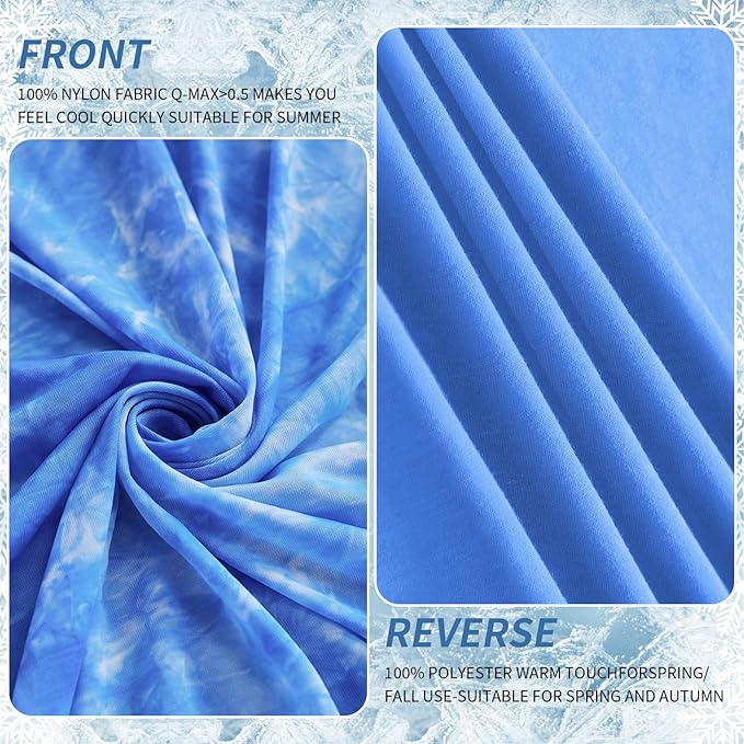 Guohaoi Cooling Blanket (90"x90"Queen Size) for Hot Sleepers and Night Sweats,Decortive Tie Dye,Arc-Chill Q-Max >0.5Cool Fiber,Ultra Cold Breathable,Comfortable,Keep Cool,All-Season