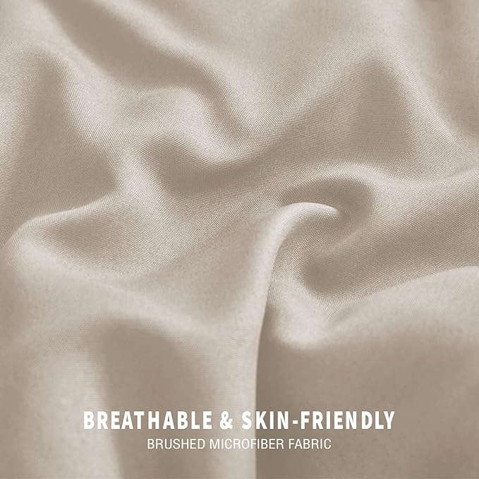 Exclusivo Mezcla Lightweight Reversible Full Queen Size Comforter Set, Down Alternative Comforter with 2 Pillow Sham, Full Queen Size Bedding Set for All Seasons, Brich Beige/White