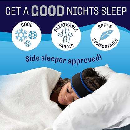 CozyPhones Sleep Headphones - Over Ear Headphones from Ultra Thin Cool Mesh Wired for Side Sleepers, Meditation, Running, Laptop, and Phone - Blue