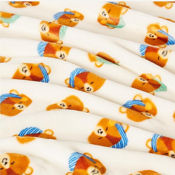 Basics Kids Fleece Blanket, Ultra-Soft Lightweight Throw for Children, Woodland Bears, 50 x 60 Inches