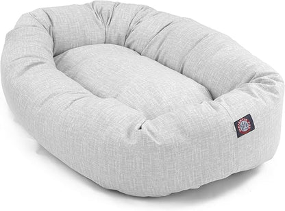 Majestic Pet 24 Inch Bagel Calming Dog Bed Washable – Cozy Soft Round Dog Bed with Spine Support for Dogs to Rest Their Head - Fluffy Donut Puppy Mat 24x19x7 (Inch) Small – Gray