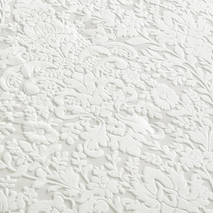 Sunshine Nicole Velvet Jacquard Comforter Set, Velvet Jacquard Face and Brushed Solid Microfiber Reverse, with Light Weight Soft Poly Fill, 3 Pieces White, King