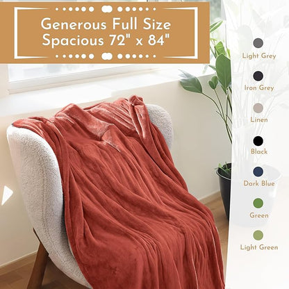 Electric Heated Blanket 72"x84" Full Size Flannel Heated Blanket, Cozy & Warm for All Night, 5 Heat Settings & 10 Hours Auto Off, Machine Washable, Brick Red