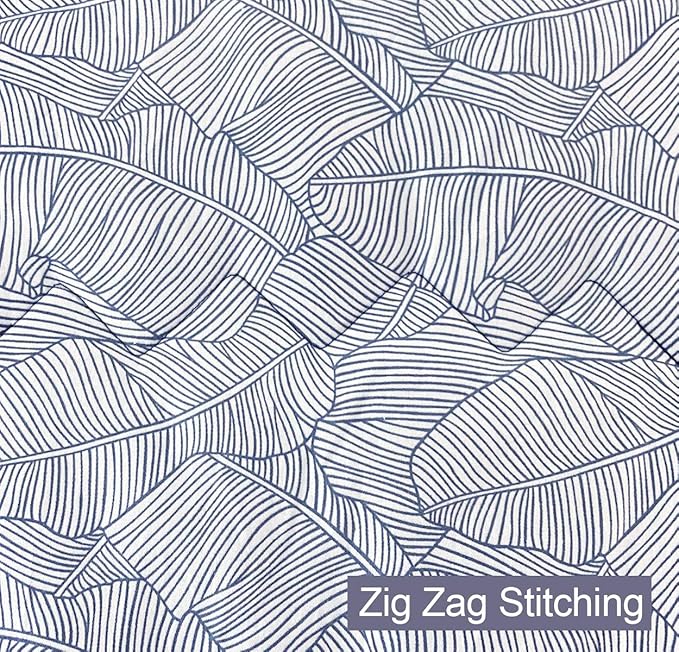 SLEEPBELLA Comforter King Size, 600 Thread Count Cotton Navy & Grey Leaves Reveisible Comforter Sets, Down Alternative Bedding Set 3Pcs(King, Navy&Blue Leaves)