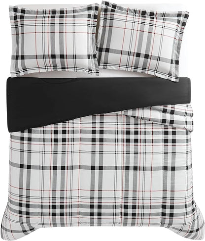 London Fog Charlotte Plaid Comforter Set Multiple Polyester 3-Piece King Comforter Set, Plaid Themed, for Men and Women, Oeko-TEX Certified Confidence