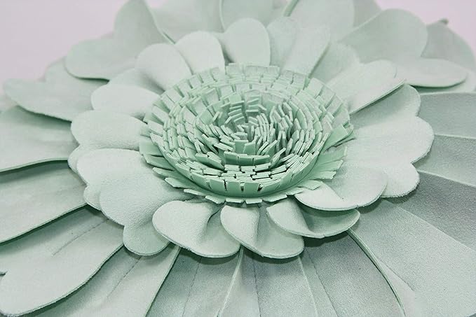 Contempo Lifestyles Flower Pillow – Decorative Pillow 3D Round Throw Pillows for Home Décor – Handmade Sweetheart Flower Pillow for Bed & Couch-Sunflower Pillow - 13 Inch Mint