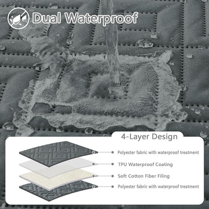 hyha Waterproof Dog Blanket, Soft Dog Bed Cover Pet Blankets, Waterproof Sofa Couch Cover for Dogs Washable, Reversible Pet Couch Covers for Sofa Furniture (40x80 Inch, Dark Grey/Dark Grey)