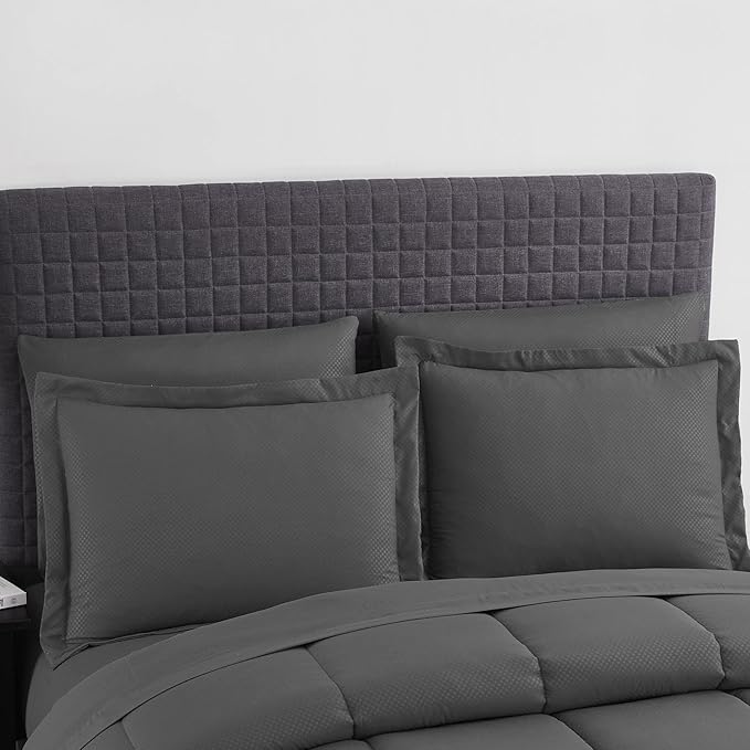 8 Piece Comforter Set Bag with Checkered Design (Pack of 3)
