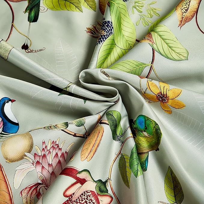 mixinni Floral Comforter Set Full Size, Fluffy Soft Microfiber Cute Flower Birds Bedding Sets for All Season, 1 Vibrant Colors Comforter and 2 Pillowcases-Full Size