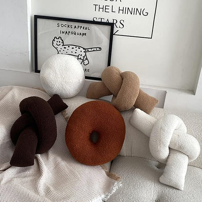 Chocolate Knot Pillow Long Shaped Soft Knot Plush Pillow Cushion Home Decoration Throw Pillows for Sofa Bedroom Car Office Gift