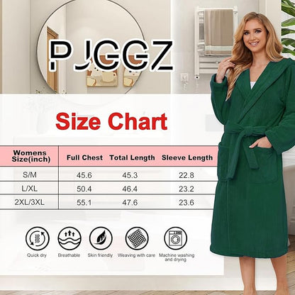 Hooded Bathrobes for Women, Soft Long Towel Robes for Women - Quick Dry yet Warm