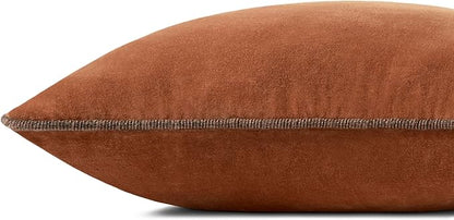 Loloi Chris Loves Julia Liza Collection PCJ0020 Rust 18'' x 18'' Cover Only Pillow