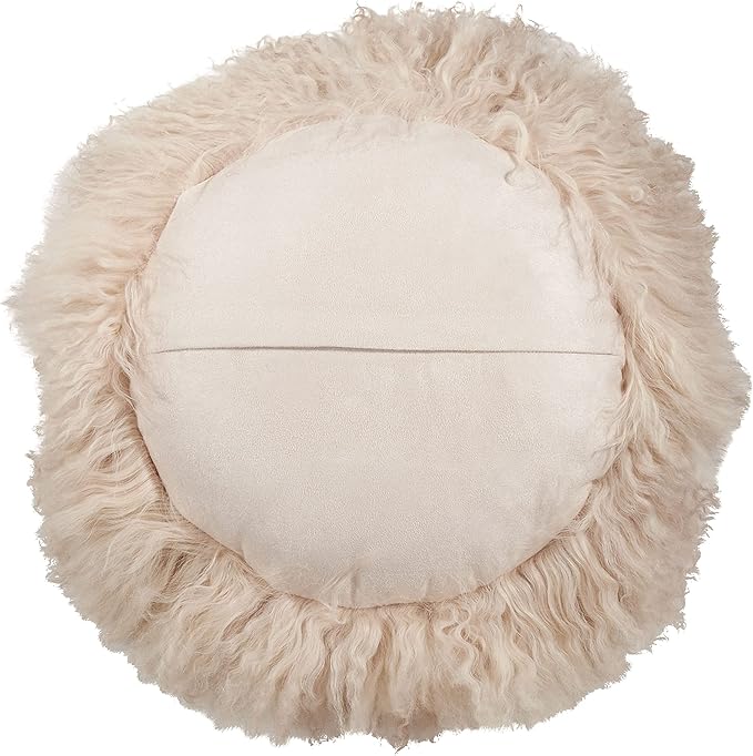SARO LIFESTYLE Mongolian Lamb Fur Poly Filled Throw Pillow