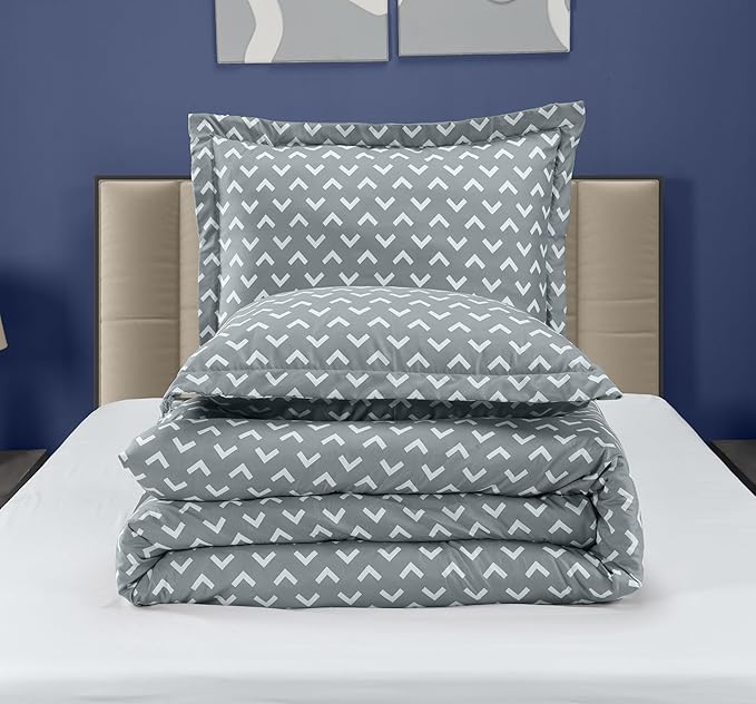 King Comforter Set 3 Piece Arrow White by Utopia Bedding Printed Comforters King Size Bedding Comforters Set Down Alternative Soft Bed Set 1 Comforter(90 x 102 inches) 2 Pillow Shams(20 x 36 inches)