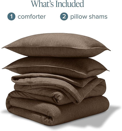 Bare Home Comforter Set - Full Size - Ultra-Soft - Goose Down Alternative - Premium 1800 Series - All Season Warmth Comforter (Full, Heathered Taupe)