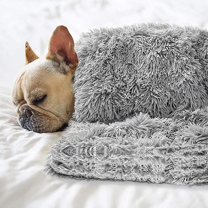 Pet Dog Bed Blankets, Fluffy Fleece Dog Throw Blankets Sleep Mat,Soft Puppy Blankets Cat Kitten, S M L XL,Fuzzy Reversible Sherpa Blanket for Bed, Couch, Sofa, Travel,Washable & Lightweight