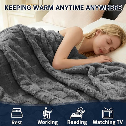 Electric Heated Blanket Full - 72" x 84" Heating Blanket Throw House Warming Gifts New Home, Ultra Soft Warm Flannel Sherpa Fast Heat,8 Heat Level 10 Hours Auto-Off ETL Certified