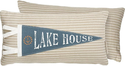 Primitives by Kathy Lake House Decorative Pillow,Cream 8" x 16"