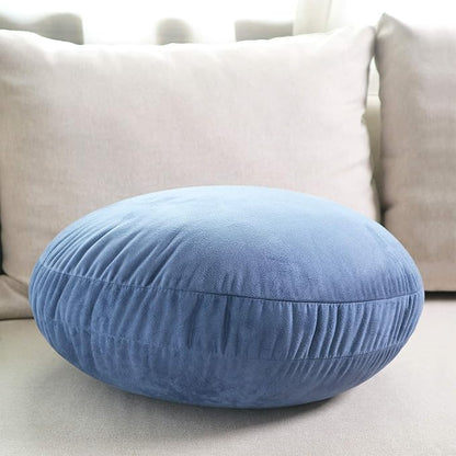 Round Throw Pillow 16x16 Down-Like Polyester Super Soft Ultra Fluffy Feather-Like Touch Round Cushion for Couch Decorative Circle Round Floor Pillow for Kids Bed Sofa, 1 Piece, Navy Blue