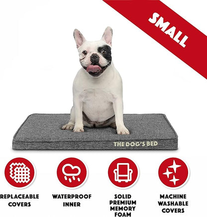 The Dog’s Bed Orthopedic Memory Foam Dog Bed Mattress, Linen Fabric, Grey Linen, S, 2-Inch