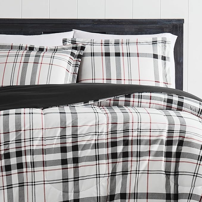 London Fog Charlotte Plaid Comforter Set Multiple Polyester 3-Piece King Comforter Set, Plaid Themed, for Men and Women, Oeko-TEX Certified Confidence