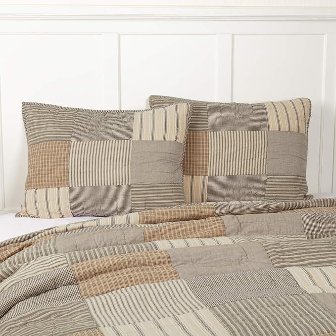 VHC Brands Farmhouse Bedding-Sawyer Mill™ Sham, Standard 21x27, Charcoal Grey