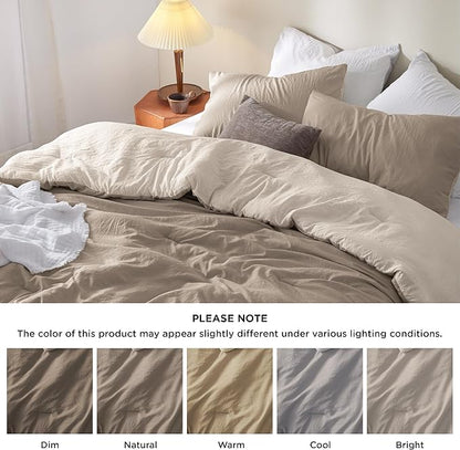 Bedsure Queen Comforter Set, Khaki Beige Soft Prewashed Bedding for All Seasons, 3 Pieces GentleSoft™ Bed Set, 1 Lightweight Comforter (90"x90") and 2 Pillowcases (20"x26")