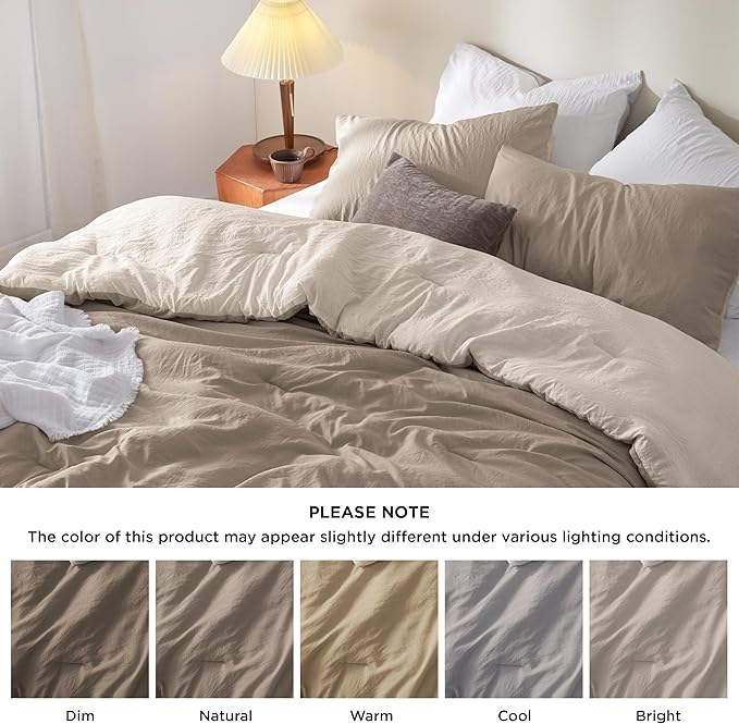 Bedsure Twin/Twin XL Comforter Set, Khaki Beige Soft Prewashed Bedding for All Seasons, 2 Pieces GentleSoft™ Bed Set, 1 Lightweight Comforter (68"x88") and 1 Pillowcase (20"x26")