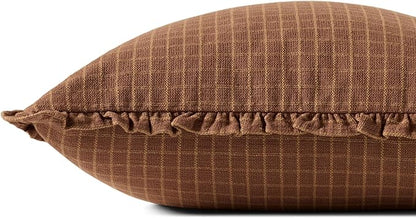 Loloi Chris Loves Julia Dinah Collection PCJ0012 Chestnut 18'' x 18'' Cover w/Poly Pillow