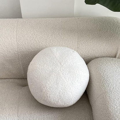White Ball Shaped Plush Pillow,Cute Soft Waist Rest Cushion,Home Decorative Throw Pillow Used to Add Comfort and Style to A Couch,Sofa,Or Living Room.