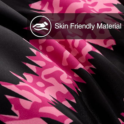 A Nice Night Zebra Printed,Satin Silky Soft Quilt Sexy Luxury Super Soft Microfiber Comforter Quilt Bedding Comforter Set, Light Weighted (Rose, Queen(88-by-88-inches))