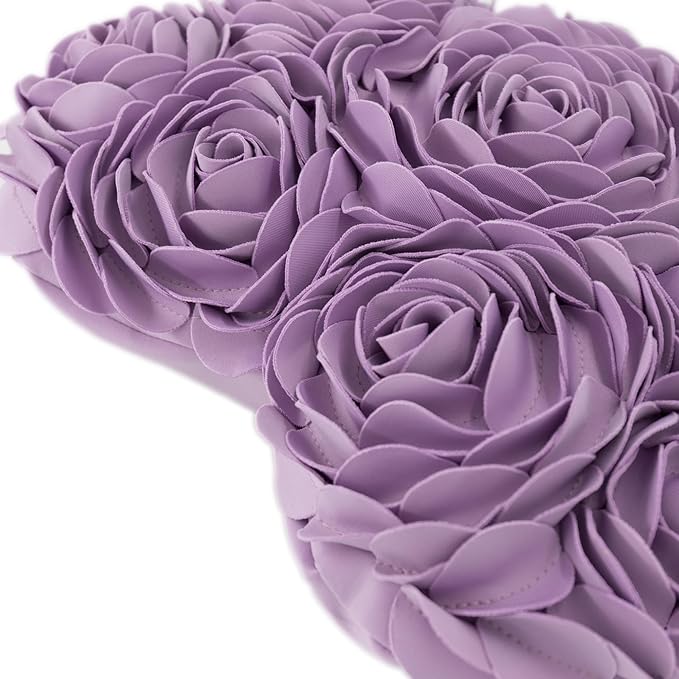 JWH Valentine's Day Throw Pillow Covers Decorative Flower Accent Pillow Cases Heart Shaped Cushion for Couch Living Room Bed Chair 14 x 16 Inches Purple Lilac