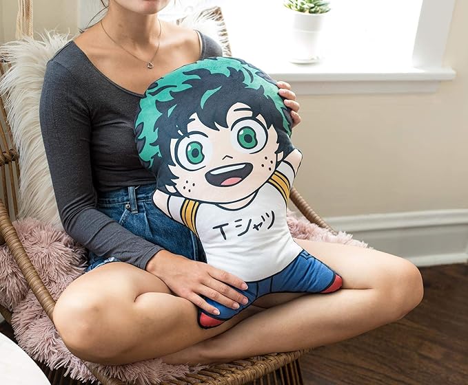 Official My Hero Academia Character Pillow For Adults- 20-Inch Izuku Midoriya Doll Body Replica - Gift for Friends, Family, and Fans - Bed, Couch, Room- Soft Throw Cushion - Licensed Merchandise
