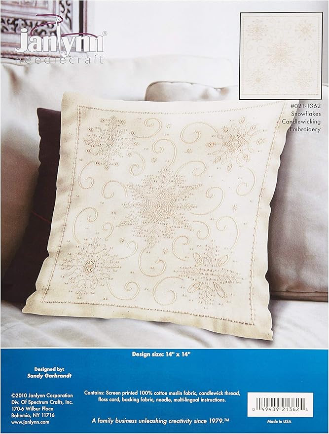 Janlynn Corp. Candlewick Decorative Pillow, Snowflake