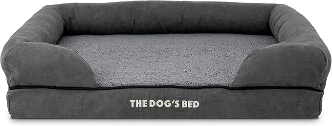 The Dog’s Bed Replacement Outer Cover, Plush Fabric, Grey Plush, Medium